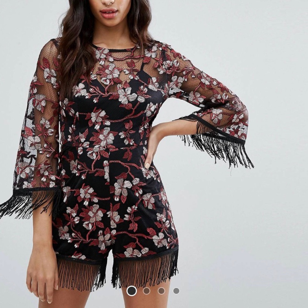 Misguided Premium Embroidered Romper